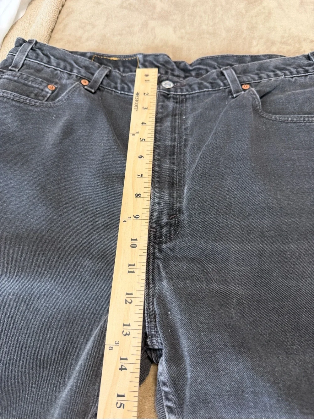 VTG USA Levi's 505 Workwear Streetwear Grunge Faded Black Jeans Sz40x34